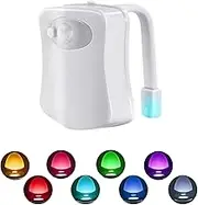EZONEDEAL Night Light, Motion Sensor PIR Activated LED Toilet Light, 8 Color Changing Bowl Light for Bathroom Washroom, Fits Any Toilet