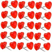 Tofficu Decorative Heart Push Pins 100pcs Flat Head Push Pins for Office Notice Board Cork Board
