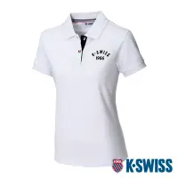 在飛比找Yahoo奇摩購物中心優惠-K-SWISS Cotton Polo短袖POLO衫-女-白