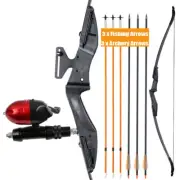 52" Archery Bowfishing Recurve Bow Kit Fishing Arrow Reel Recurve Bow Hunting