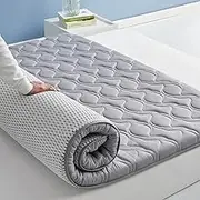 Single/Double/Queen Size Mattress, Extra Soft Folding Futon Mattress Japanese Cotton Mat, Suitable for Student Dormitory, Camping(Gray,100x 200 cm)
