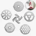 6PC Meat Grinder Mixer Plate Discs Stainless Steel Kit Food Grinders Accessories