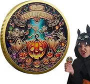 ycezw Halloween Collectible Coin, Halloween Collectible Coin, Heavy Duty Gold Metal Halloween Party Gift, Multifunctional Creative Collectible Coin