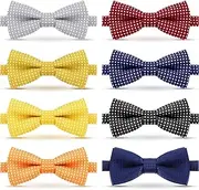 [SATINIOR] 8 Packs Toddler Bow Tie Adjustable Pre Tied Polka Dot Tie for Boys Kids Infants, 8 Colors, Multicoloured