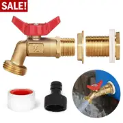 Brass Rain Barrel Quarter Turn Ball Valve Spigot & water tank connector bulkhead