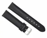 22MM SMOOTH LEATHER STRAP BAND DEPLOY CLASP FOR TAG HEUER CARRERA MONACO BLACK