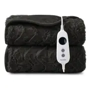Dreamaker 500Gsm Faux Fur Heated Throw Charcoal 200 x 180cm