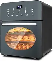 1350W Desktop Electric Oven, Large Capacity Oven, Adjustable Temperature 70-200℃, 60-Minute Timer, 10 Menus, 360° Heating, Including Baking Pan, Suitable for Restaurants and Families