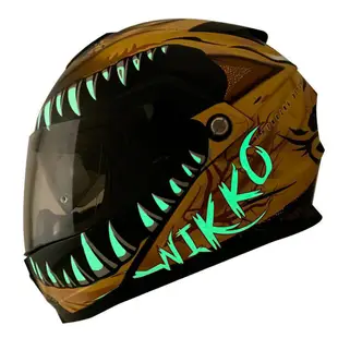 Nikko N902II / N-902II 二代 安全帽 骨龍侏儸紀 琥珀化石 全罩 排扣 內藏式墨鏡 耳機槽 可樂帽