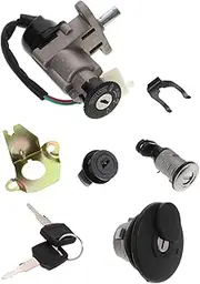 Mikinona 1 Set Motorcycle Fuel Cap and Ignition Switch with Key High Strength Motorcycle Part for Easy Installation and Compatibility Across Models