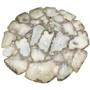 White agate coffee table top, agate stone center table top agate round table top