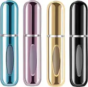 Mini Refillable Perfume Portable Atomizer Bottle Refillable Perfume Spray, Refill Pump Case for Traveling and Outgoing (5ml, 4 Pack)4