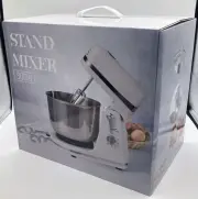 ComMix Electric Stand Mixer White 5 Speed 300W 3.5L SS Bowl Beaters Dough Hooks