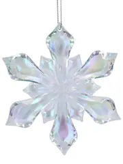 Iridescent Sectored Plates Snowflake Christmas Tree Hanging Decoration - 10cm