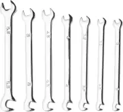 Larcele 7 Pcs Mini Double Open End Wrench Metric 3mm-5.5mm Small Spanner Set MNB
