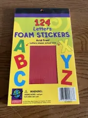 124 Letters Foam Stickers A - Z Green Red Blue Yellow Crafting Scrapbooking