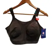 NEW Champion Size 38DD Black Comfort Double Dry Black Maximum Support Bra #1602