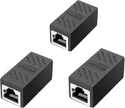 RJ45 Coupler,Ethernet Coupler,Cat6 Coupler 3 Pack in Line Coupler for Cat8/Cat7/Cat6/Cat5e/Cat5 Ethernet Cable Extender Adapter for PC/Router/Modem,Female to Female