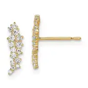 Madi K Kid's Earrings 14K Yellow Gold CZ Cluster Post and Push Button