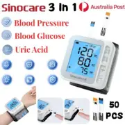Sinocare 3IN1 Digital Blood Pressure Monitor Wrist Machine Blood Glucose Meter