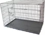 48" XXL Double X-Large Pet Dog Crate Metal Folding Cage Portable Kennel House...