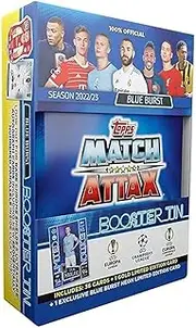 Topps Match Attax 22/23 - UEFA Champions League Football Cards | Booster Tin - Blue Burst (38 Cards, Including 2 Gold Limited Edtions)