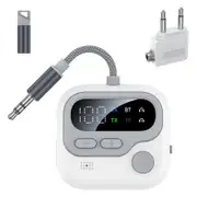 Bluetooth 5.4 Transmitter Receiver,Airplane Audio Adapter,Wireless Transmitter, Supports to 2 AirPods/Headphones,Bluetooth Receiver for Car, Home Stereo