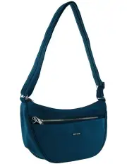 [PIERRE CARDIN] Anti-Theft Nylon Crescent Cross-Body Bag in Turquoise