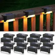 4/16Pcs Solar Deck Lights Solar Step Lights Outdoor Waterproof Solar Fence Lamp