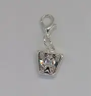 Made with Swarovski Crystal Letter "W" 4889 Pendant/ Charm/ Zipper Pull