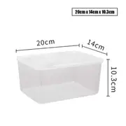2x Food Storage Container 20x14x10.3CM Fridge Freezer Kitchen Plastic Box Organizer