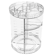 Ozoffer Acrylic Makeup Organiser 360? 3 Layer Rotating Clear Cosmetics Holder Storage