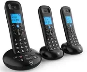 [BT] 3570 Cordless Landline House Phone with Nuisance Call Blocker, Digital Answer Machine, Trio Handset Pack