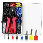 Ferrule Crimping Tool Kit, AWG 23-7 Self Red 1200pcs Ferrule Crimper Kit