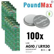 PoundMax AG10 LR1130 Batteries 1.5v Alkaline Battery Combo Pack - 100 Count