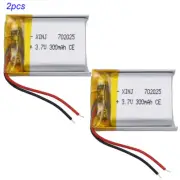 2pcs 3.7V 300mAh 1.11Wh Li Battery 702025 For GPS Bluetooth Speaker headphones