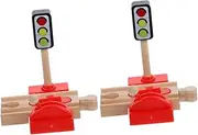 Educational Toys for Boys and Girls Train Playthings Realistic Traffic Signal Model Wooden Train Tracks