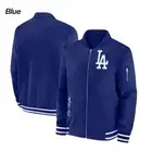 LA Dave Roberts LA Dodgers Blue Jacket Blue Fleece Bomber Style Varsity Jacket