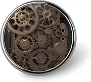 [FZMVSQH] Steampunk Mechanical Gears Printed Round Button Pin Badges Metal Pinback Buttons 1 Inch Pins for Hat Shirt Clothing Bags Decoration, Circular, Aluminum