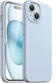 JETech Silicone Case for iPhone 15 6.1-Inch, Silky-Soft Touch Full-Body Protective Phone Case, Shockproof Cover (Blue)