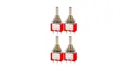 4-Pack Red SPDT Mini Toggle Switch ON-OFF-ON for Guitars