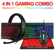 T-Worth Gaming Headphone LED Keyboard Mouse Mousepad 4 in 1 Combo Gaming Pack
