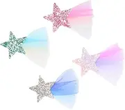 Kisangel 4 pcs Decorative Meteor Hair Clips Cute Bling Hair Accessories Colors Occasion and Easy to Wear