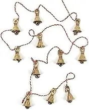 Rastogi Handicrafts Brass Decorative String of 11 Metal Vintage Indian Style Fair trade Wall Hanging Bells (1)