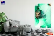 Green & Gold Marble Abstract Art Wall Canvas Home Decor Australian Made Quality