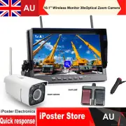 Wireless 30xZoom Car Reversing Rear Camera 10'' IPS Monitor Kit For Tower Crane