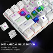 Mechanical Gaming Keyboard, Type-C Wired, RGB Backlit, 61 Keys, Compatible with