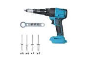 Cordless Electric Rivet Gun-Brushless Automatic Blind Rivet Tool Kit Riveting Gun Body Compatible for Makita Battery 18V-Skin with 4 Rivets
