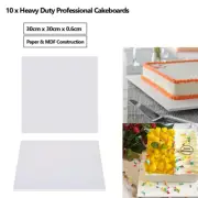 10 x Premium Heavy Duty Professional Square Cakeboards White Cake boards 12''