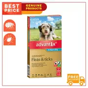 ADVANTIX for Dogs Flea and Tick Treatment 4 to 10 Kg Aqua Pack 3 Pipettes